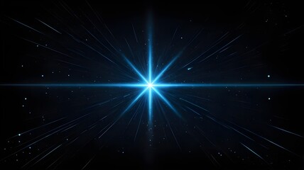 Naklejka premium Blue flare at black space planetarium clean space for your walpaper or presentation background