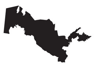 Uzbekistan Silhouette Map