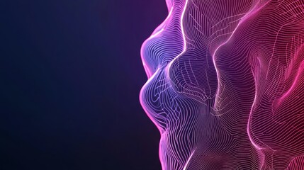 Futuristic Abstract Human Immune System with Neon Lines and Organic Shapes, Symbolizing Immunology and Biomedical Research Advances