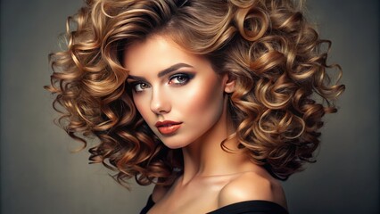 Fototapeta premium Richly textured curls bursting with life, each tightly coiled spiral separated and delicately defined to create a masterpiece of volume and visual interest.