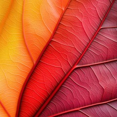 Macro Leaf Textures, close-up, abstract views of leaf veins and textures with vibrant colors