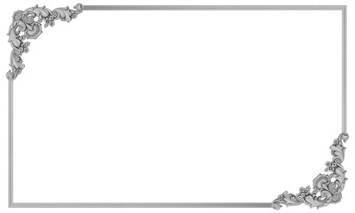 Frame with decorative elements in a classic style. Template with an empty space for the text of an invitation, postcard. Isolated object on a transparent background © art_rich