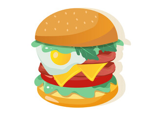 Juicy burger with mouthwatering toppings