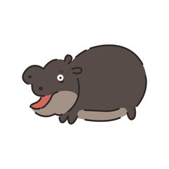 cute hippopotamus cartoon. vector illustration