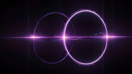 Obraz premium Abstract purple line swirl with black background like space for walpaper background