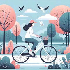 Flat Design Bicycle Ride
