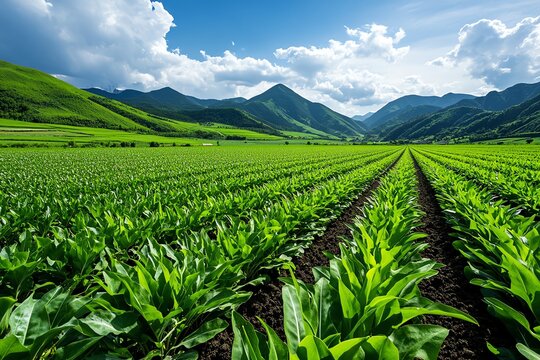 A landscape of mixed farming where both crops and livestock coexist in a balanced agricultural system