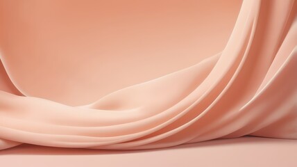 Light peach fabric with elegant soft folds and draping, creating a smooth and luxurious texture.