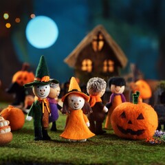 Figuras de Halloween hechas con fieltro