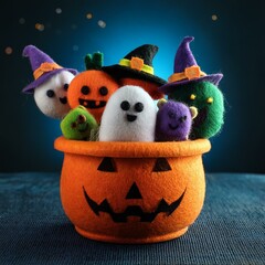 Figuras de Halloween hechas con fieltro