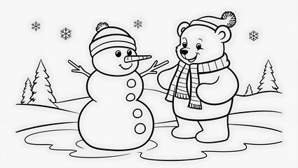 With its white background, the bear illustration provides a great canvas for creativity, allowing little ones to use their imagination to color the bear in any way they like.