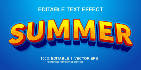 Editable 3D SUMMER text effect template