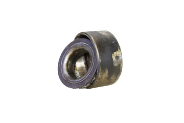 The old car wheel bearings have rust and dirt.