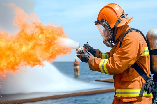 Acid neutralization in firefighting, where special chemicals are used to counteract acid spills