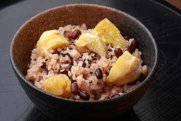 栗と小豆の炊き込みご飯