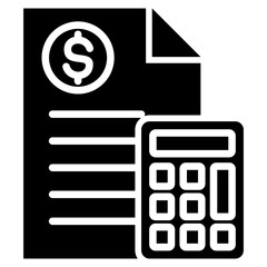 Budgeting icon with glyph style 