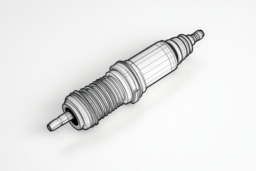 A close up of a spark plug with a black and white drawing