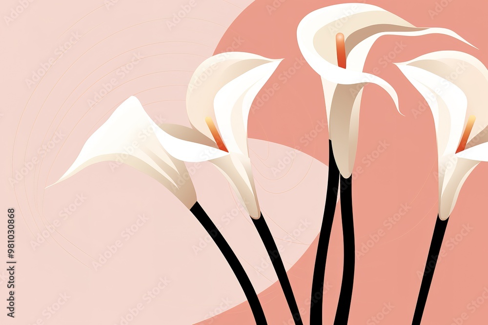 Poster abstract flower in continuous line art drawing style. one line art. carnation flower black linear de