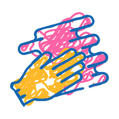 Obraz premium hand spreading cream doodle icon sketch vector. hand spreading cream sign. isolated symbol illustration