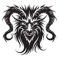 Fototapeta premium Dragon vector in black and white - Dragon Silhouette Clipart 