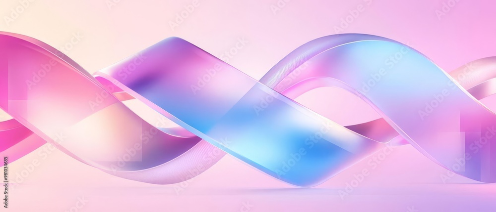 Poster intertwined geometric patterns in soft gradients an abstract artwork celebrating color and form
