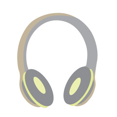 modern headset illustration yellow,grey icon vector