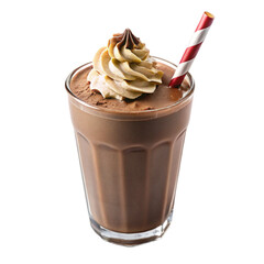 Front view of delicious chocolate milkshake