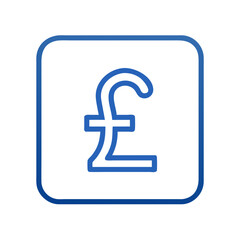 Obraz premium Pound sign, vector icons in blue color, simple design