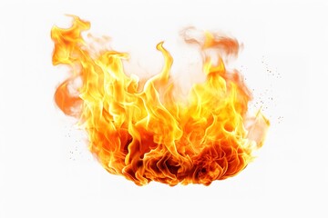 Fire flames on a white background.