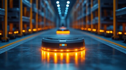 Efficient automated robots managing renewable energy storage in a modern warehouse