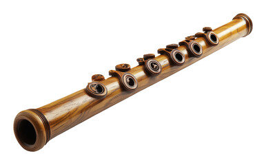 Naklejka premium Handcrafted Wooden Flute with Transparent Background