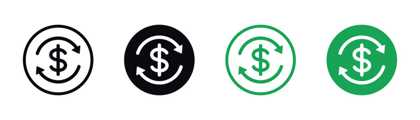 money transfer icon set