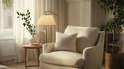 Cozy Living Room with a Soft Armchair