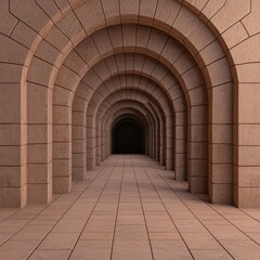 Fototapeta premium Serene Archways in a Stone Corridor
