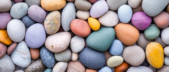 Pebble Beach Abstractions, close-up, abstract views of colorful pebbles on a beach
