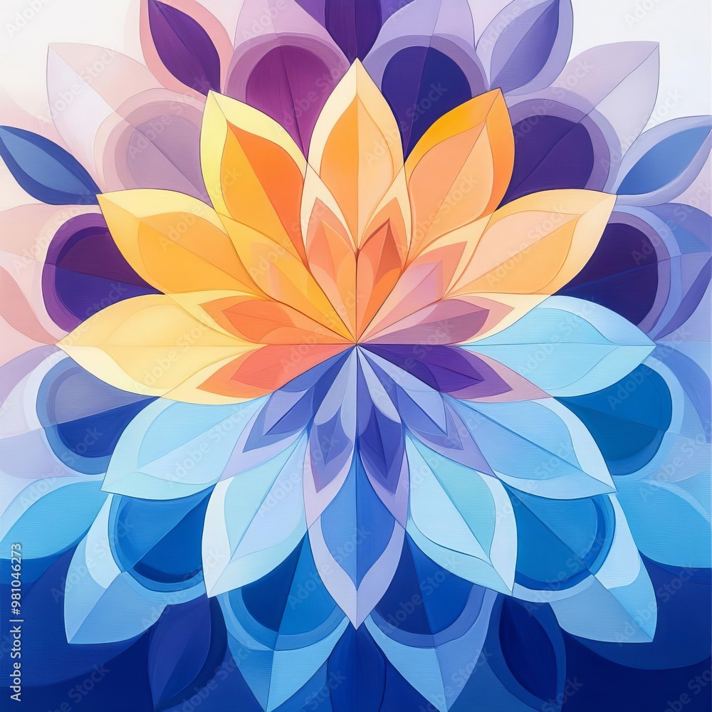 Poster vibrant abstract mandala with playful patterns in a colorful rainbow palette a creative expression o
