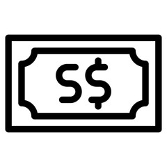 Singapore dollar, banknote, country, money, cash Icon