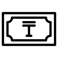 tenge, banknote, country, money, cash Icon