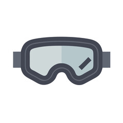 "Gray Ski Goggles Icon with Reflective Lenses, Winter Sports Gear"
