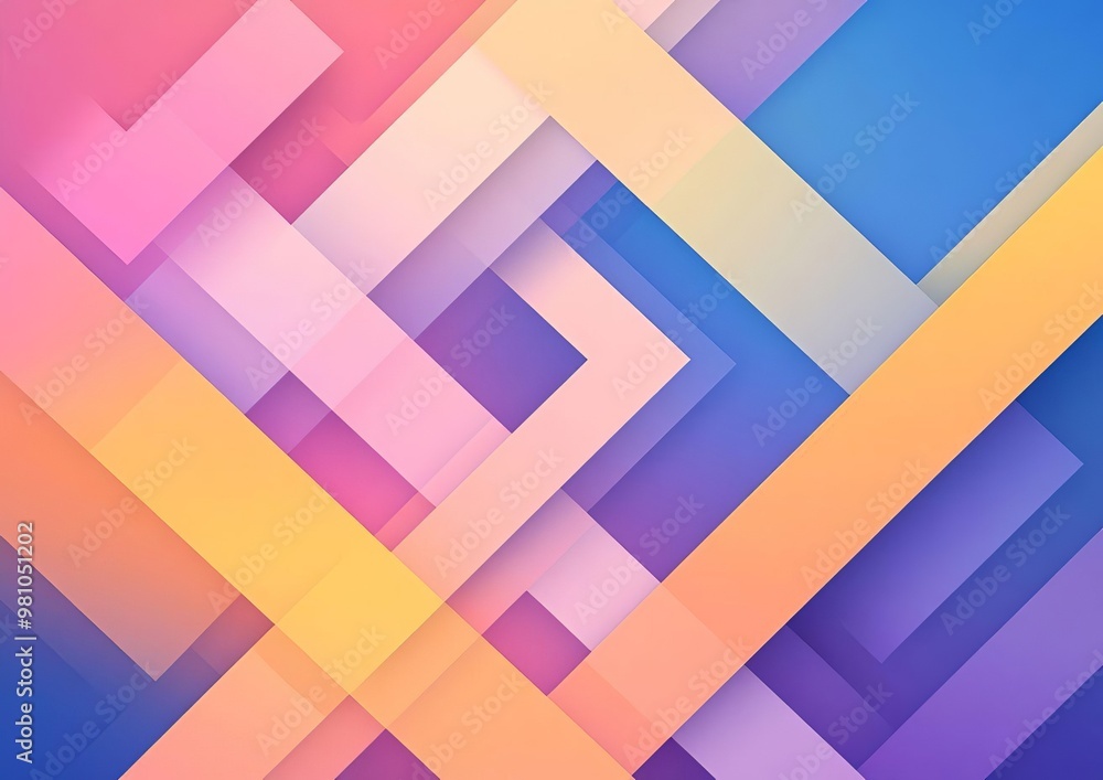 Poster vivid geometric design with dynamic color transitions on a vibrant gradient background for modern ar