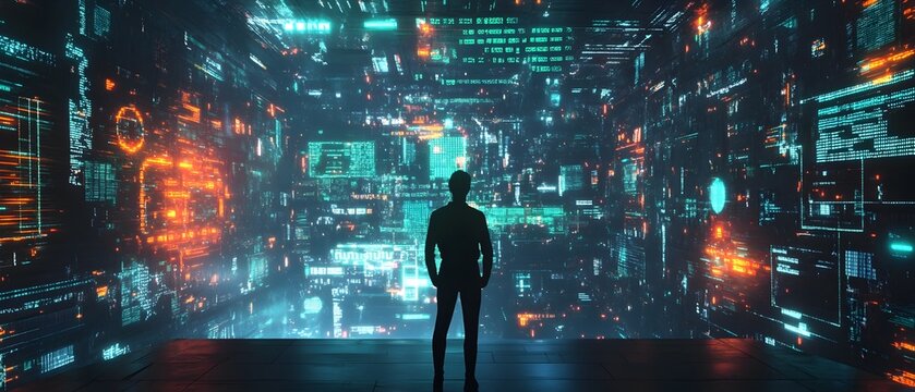 Olm Navigating a Complex Cybersecurity Network in a Neon Tinged Digital Landscape