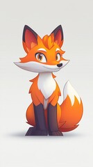 Obraz premium Whimsical Fox Character with Exaggerated Features and Vibrant Colors Perfect for Childrens Illustrations Storybooks and Fun Animated Content