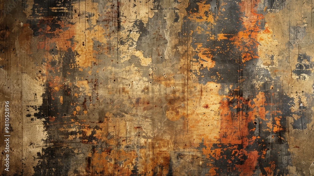 Poster distinctive look of grunge texture with a focus on its weathered and distressed surface.