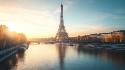 Eiffel Tower in Paris, France, on a bright morning with clear skies. 04f5d2df14f5