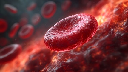 A detailed medical illustration of a blood clot in the leg, focusing on a closeup view of the texture and swelling, rendered in a highly realistic style.