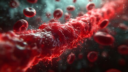 A closeup image of a blood clot in the leg, focusing on the realistic texture of the affected skin and swelling, presented in high-resolution detail.