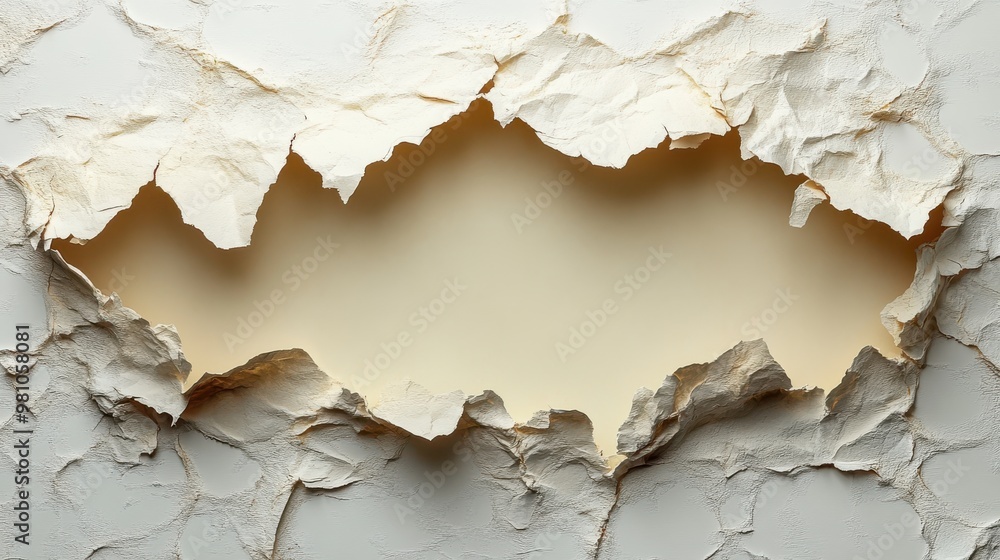 Poster mock up with torn paper what next text concept image