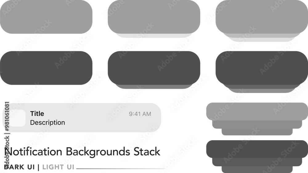 Poster iphone and ipad push notification stack message illustration. smartphone lockscreen sms messages