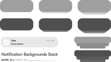 iPhone and iPad Push notification stack message illustration. Smartphone lockscreen sms messages