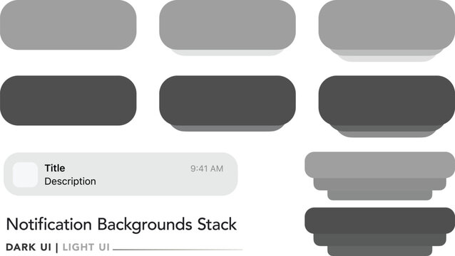 iPhone and iPad Push notification stack message illustration. Smartphone lockscreen sms messages